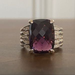 David Yurman Amethyst Diamond Tide Ring